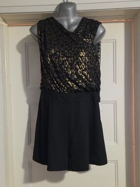 Zara Black and Gold Sleeveless Short Romper